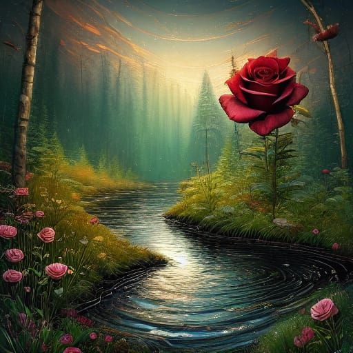 Mystical Forest Meets Metallic Art Banner Design