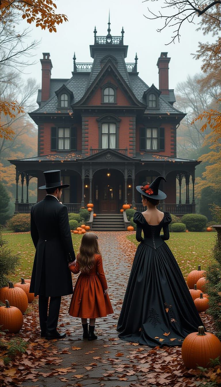 Halloween Party at the Vampire Mansion in Gothic Style