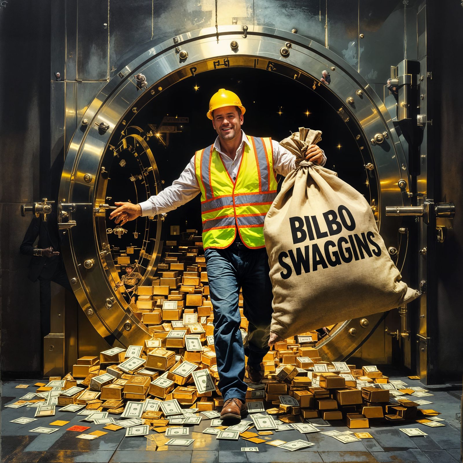 Hi-Vis Man Waltzes Into Bank Vault With Swaggins Sack