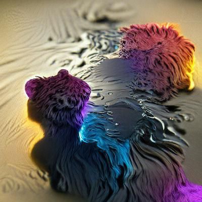 Children Walk on Black Water, Lion Shadows