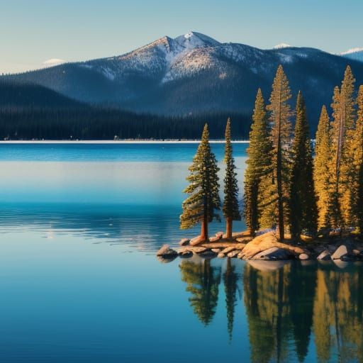 Golden Hour Serenity on Fannette Island, Lake Tahoe