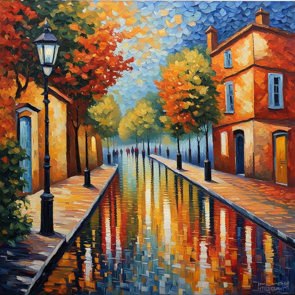 Colorful Neo-Impressionist Oil Painting Masterpiece