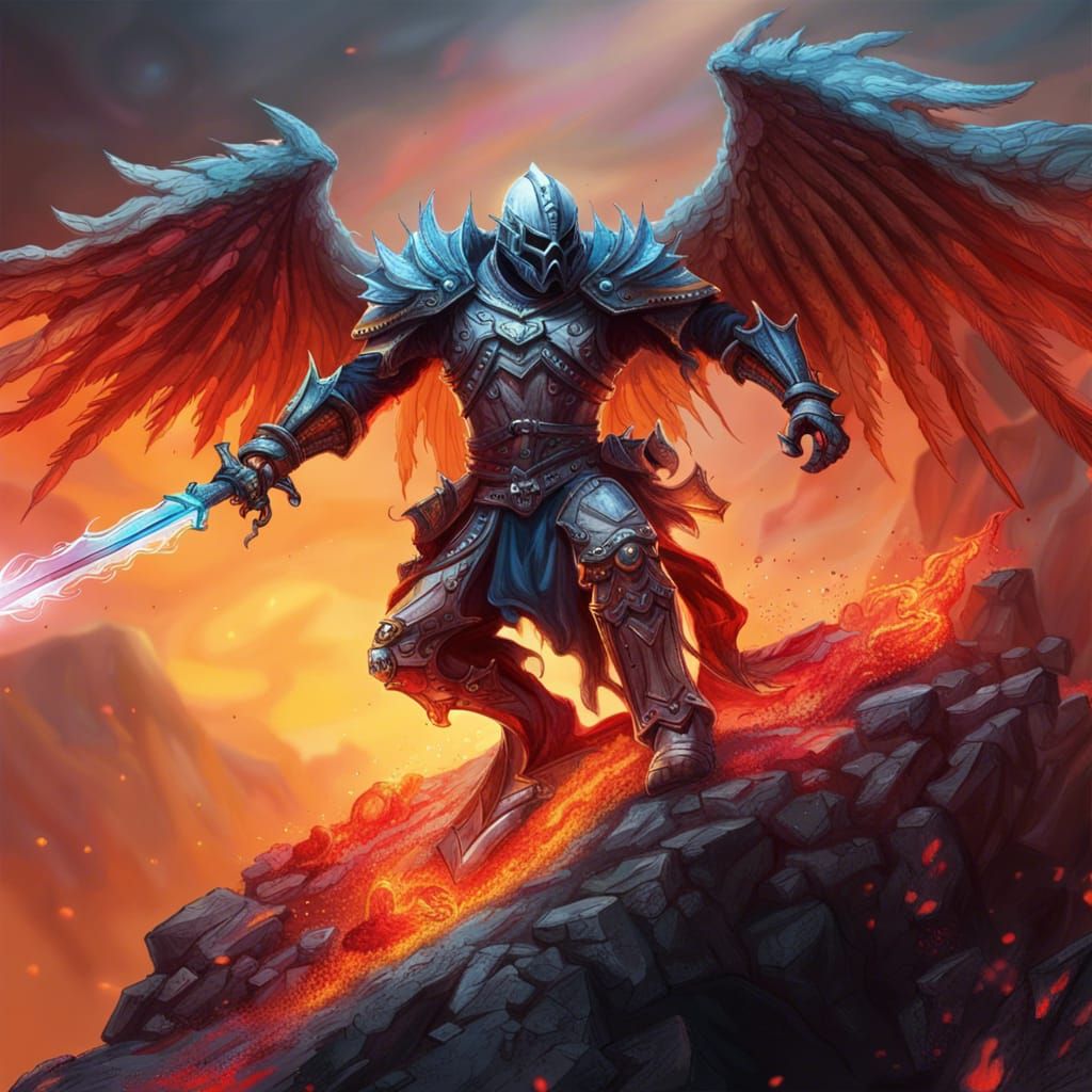 Winged Ghost Knight Ascends Dead Mountain