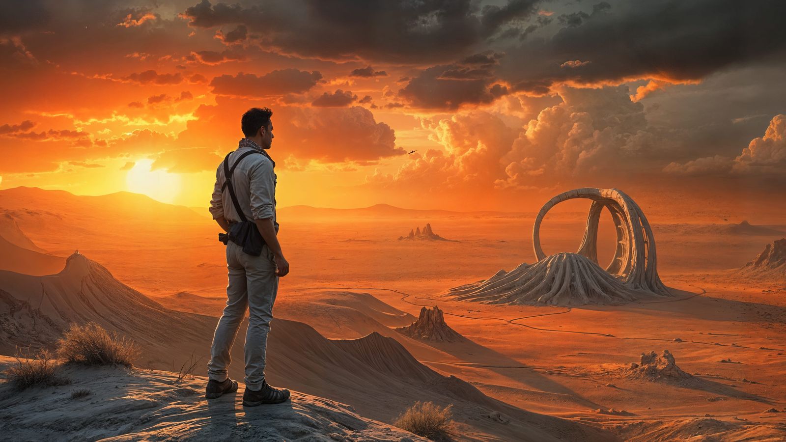 Explorer on Alien Planet in Frank Frazetta Style