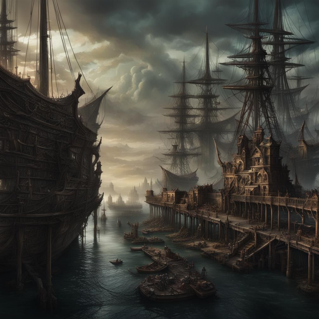 Epic Plague Dock Digital Matte Painting