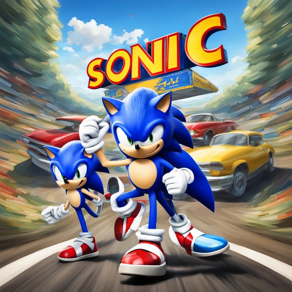 AI Generated Image of Sonic the Hedgehog