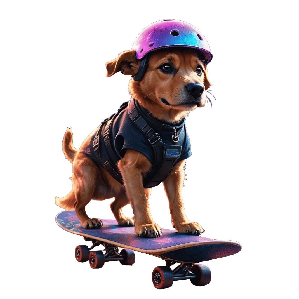 Dog Skateboarding: Action Sports Concept Art