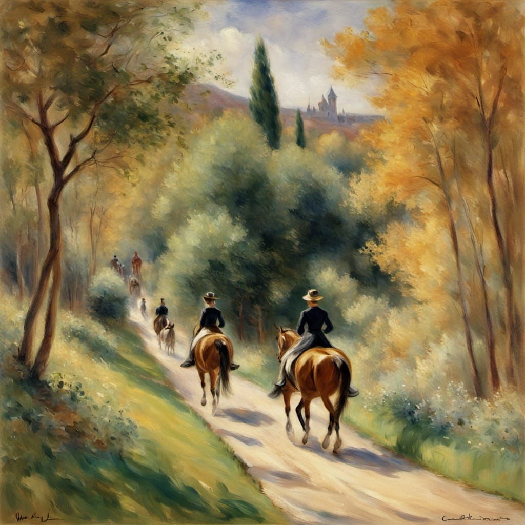 Impressionist Horses in Golden Light
