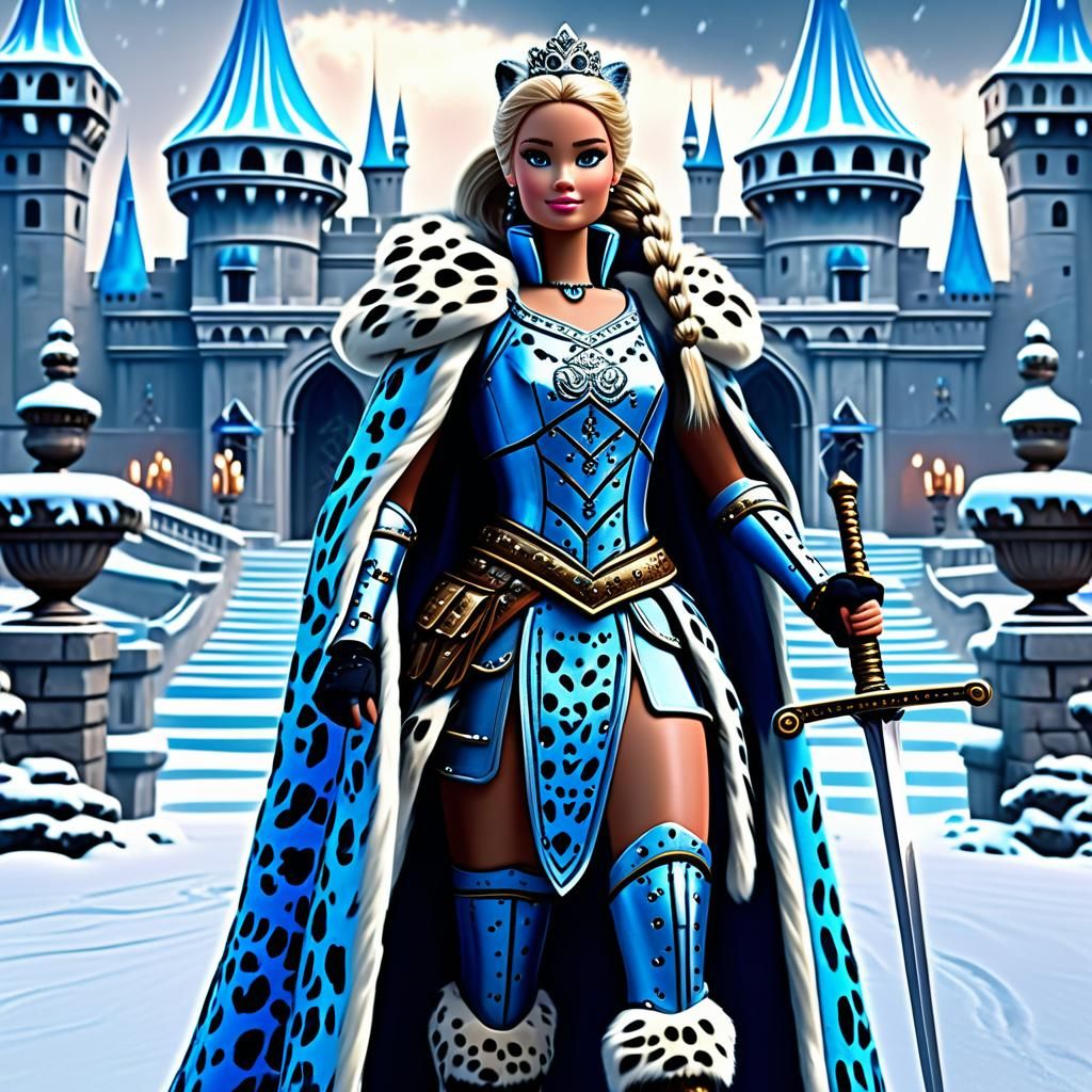 Ice Queen Barbie in Dark Fantasy Style