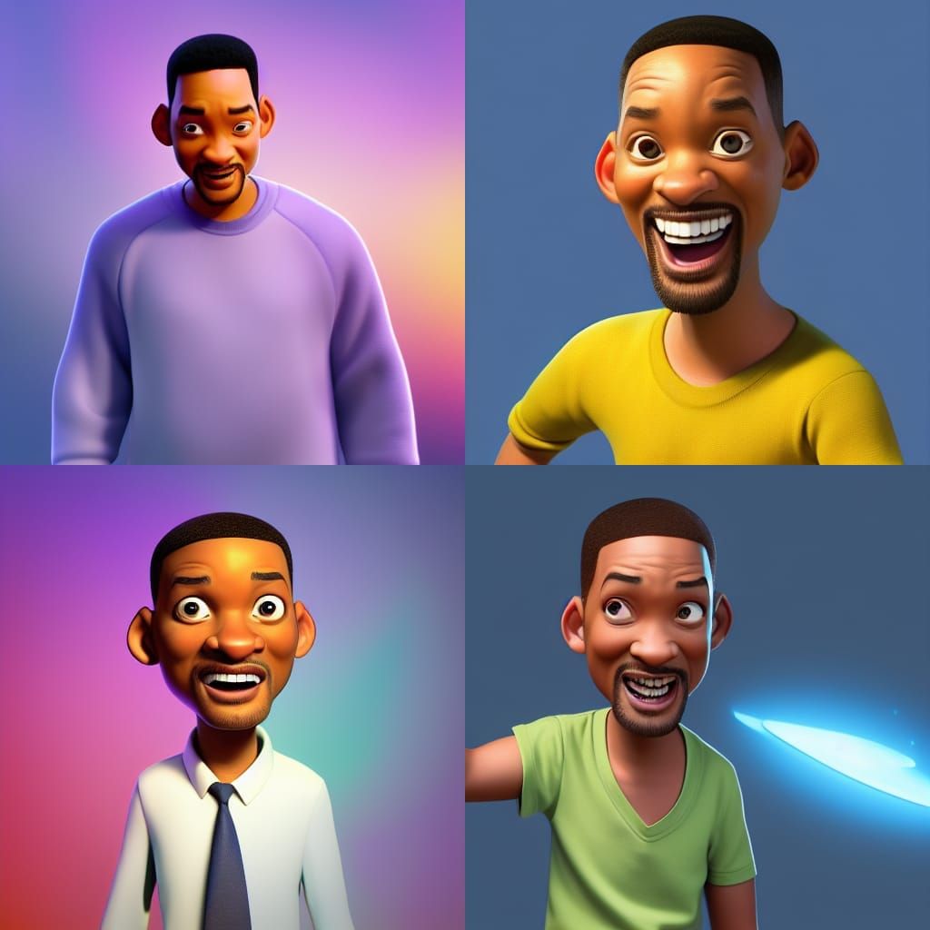 Will Smith as Pixar-Style 3D Digital Art