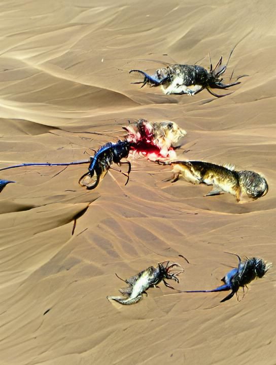 Death fighting for life off the wolf’s craw in the desert end