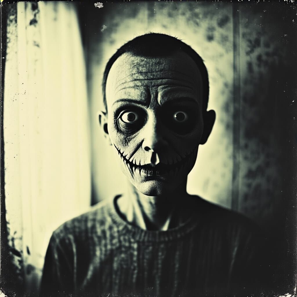 Eerie Humanoid Figure in Vintage Found Footage