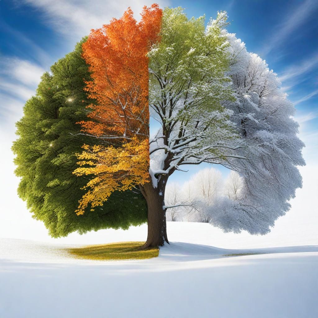Tree Illustrates Changing of Seasons