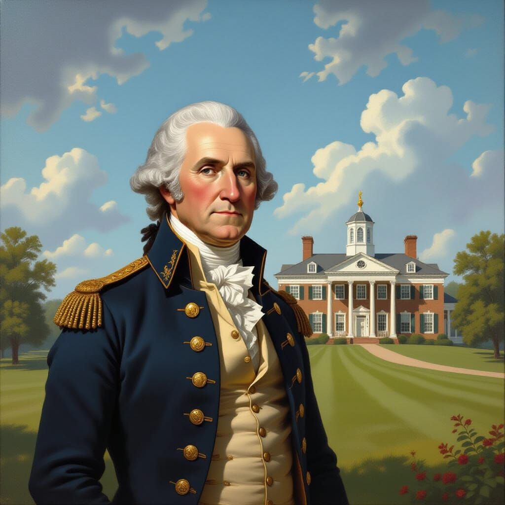 George Washington at Mount Vernon Oil Painting