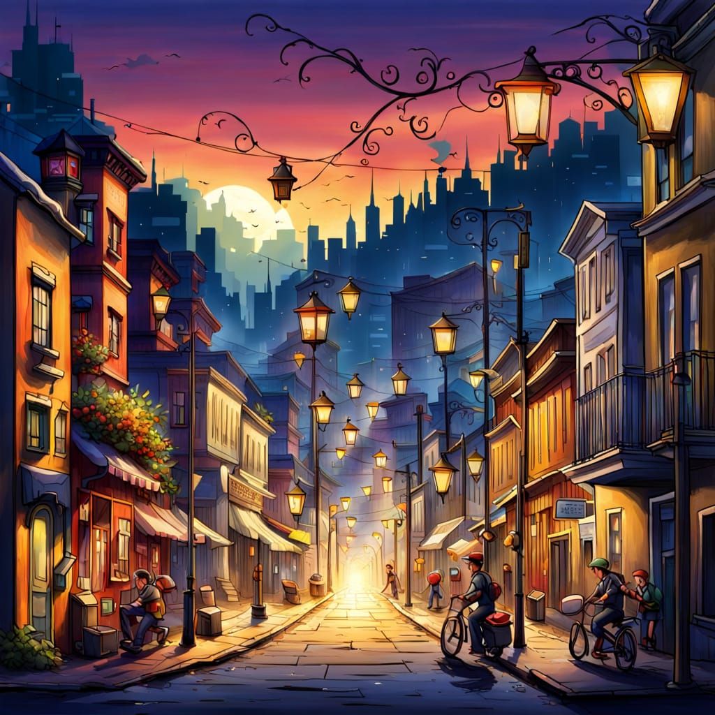 A Futuristic Cityscape of a Bustling Metropolis at Night