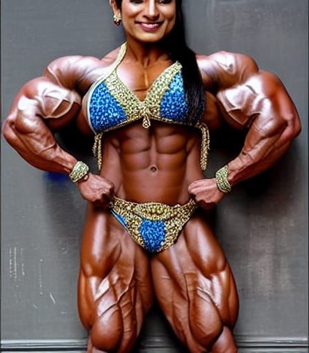 Muscular Indian Female Bodybuilder with Ripped Physique