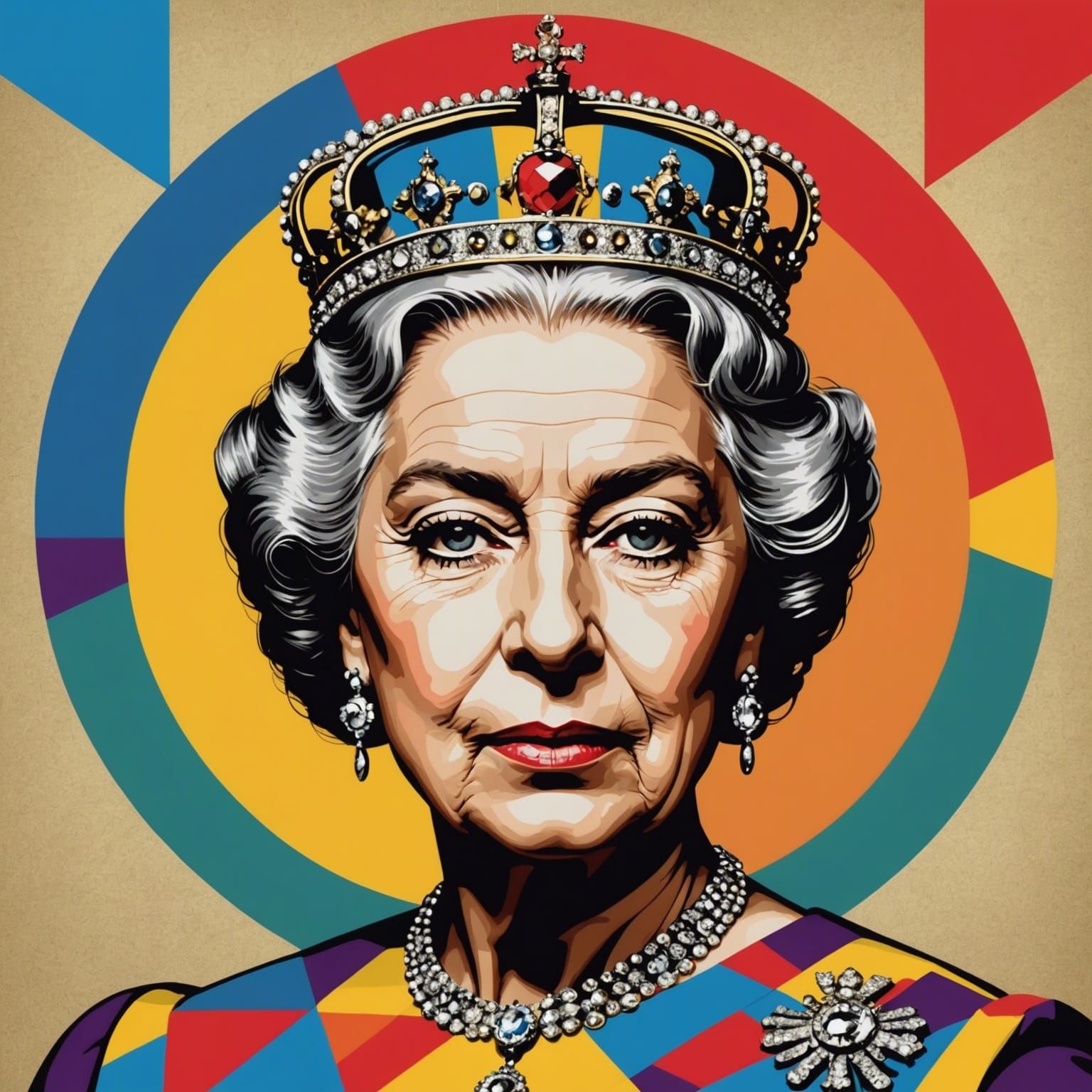 Queen Elizabeth II Pop Art Portrait