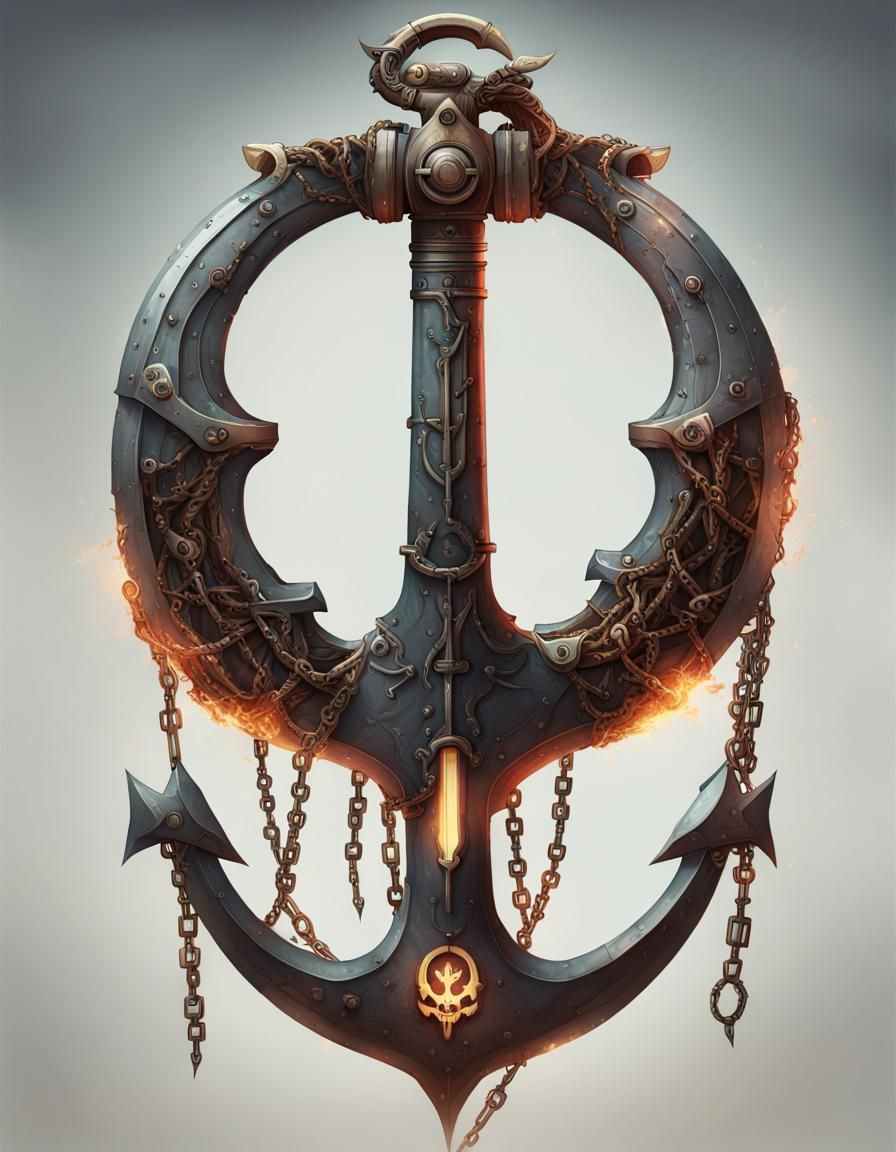 Cursed Anchor Scythe: Fantasy Weapon Design