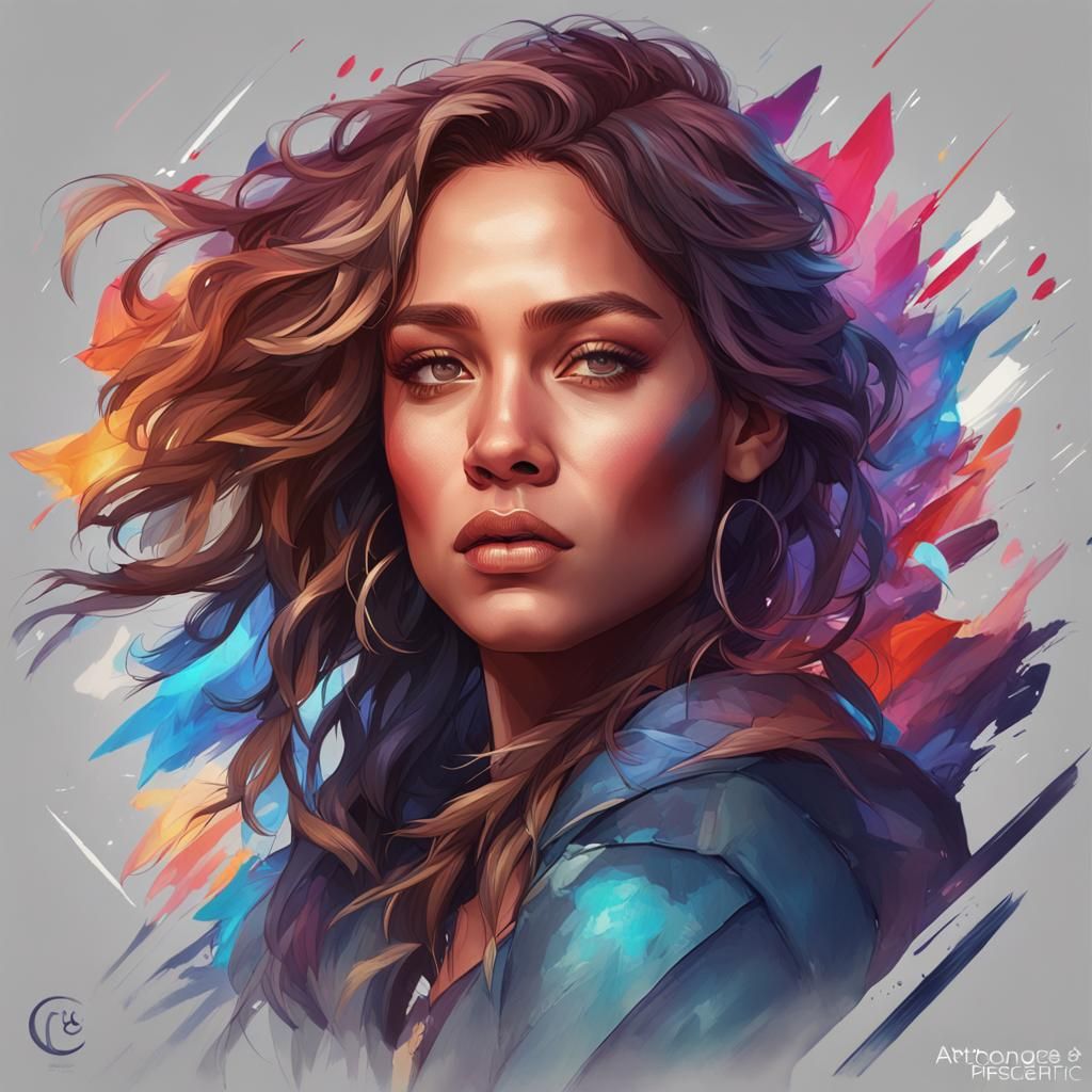 Detailed Portrait of a Singer in Digital Art Style