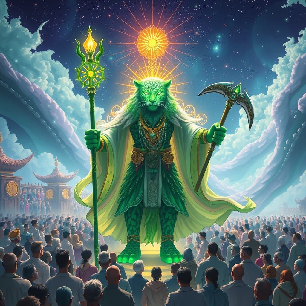 Green Leopard God in City of Tides