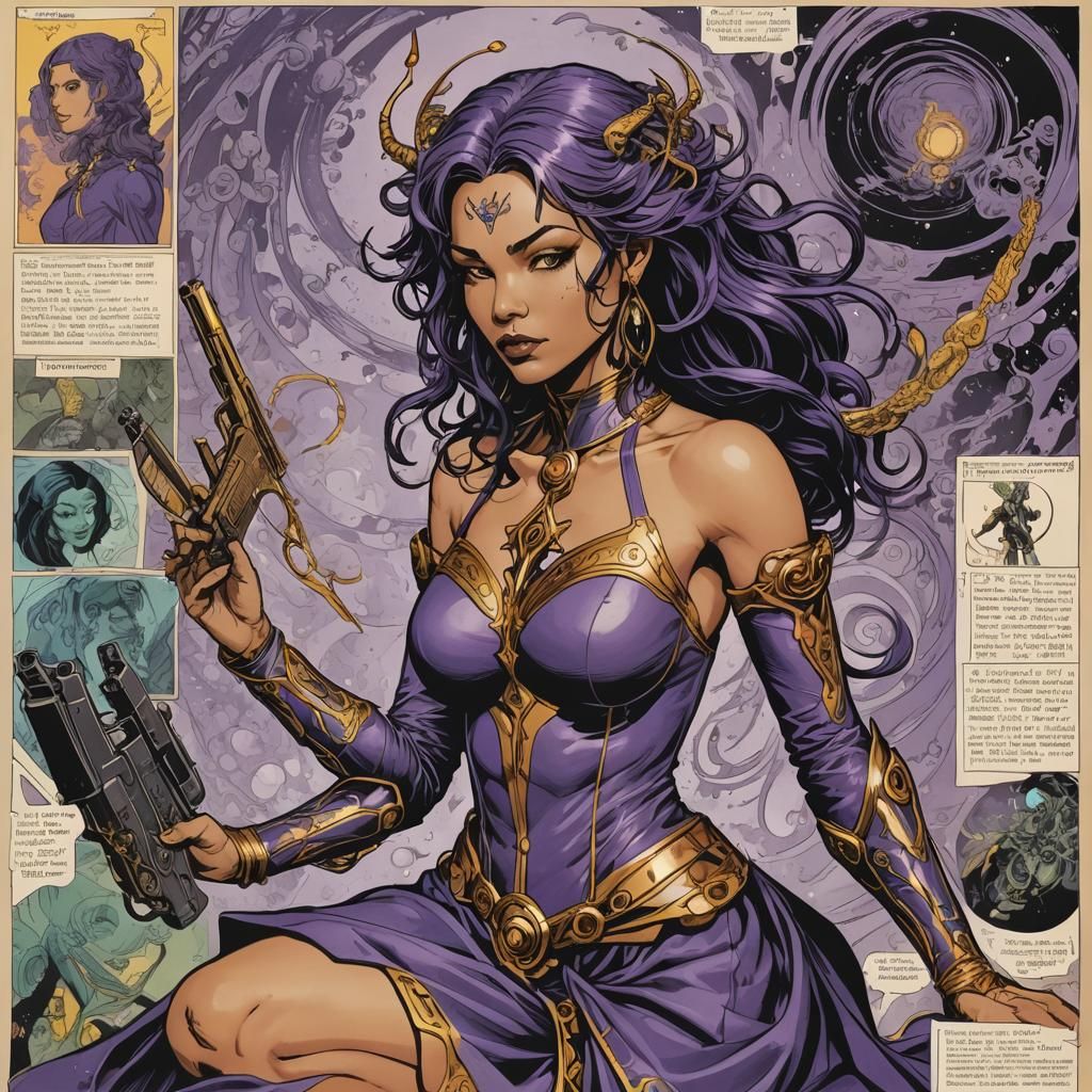 Surreal Comic Book Scene in Astral Plane