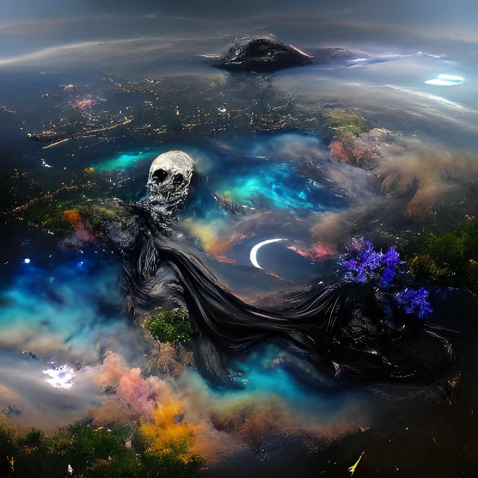 Death in the Sky: A Matte Painting in Mixed Media
