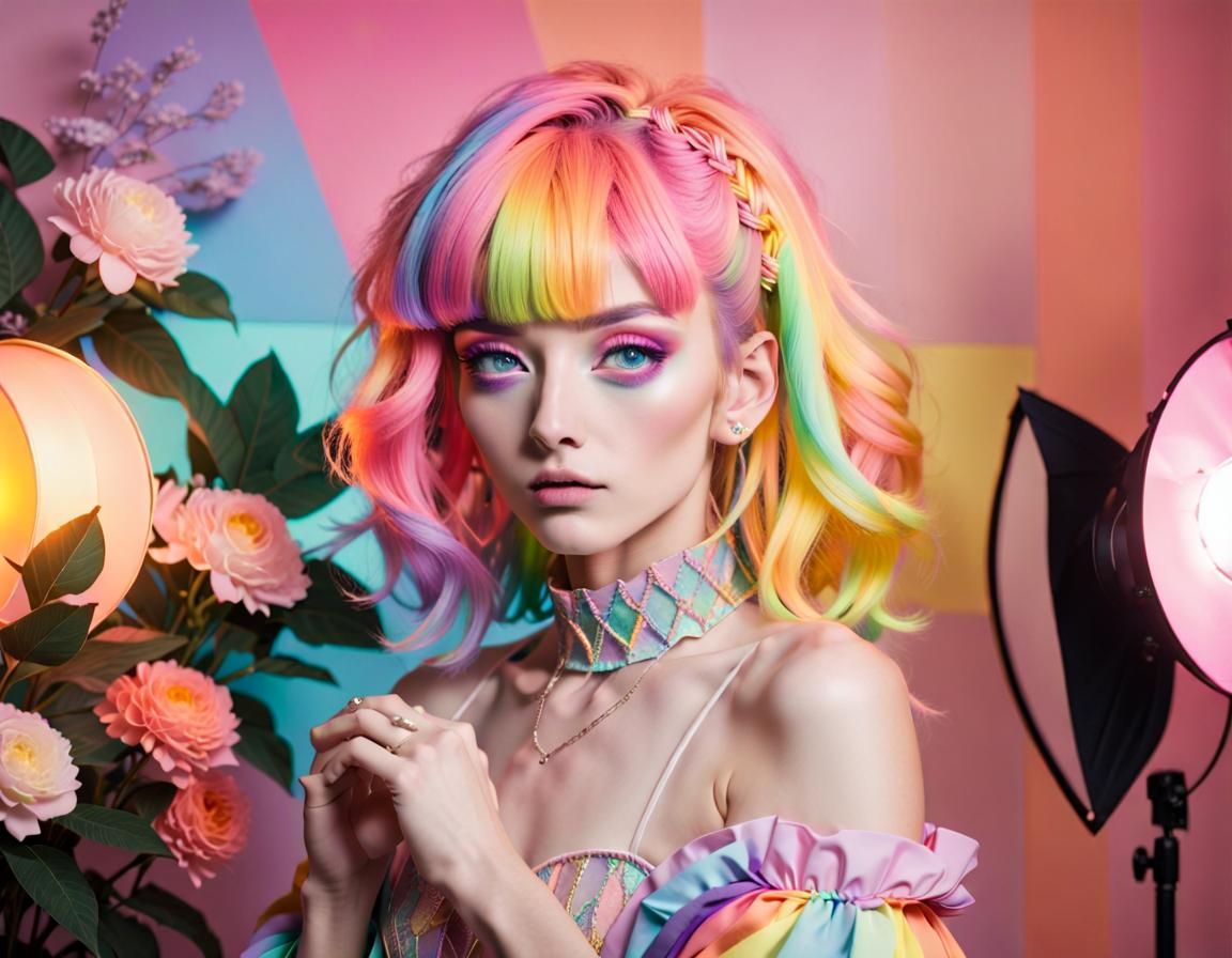 Satureya in Radiant Colors: Anime-Inspired Portrait