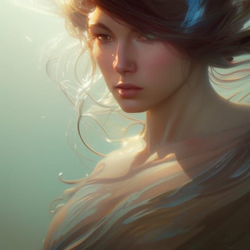 Ocean Lady Portrait in Hyperdetailed Digital Art