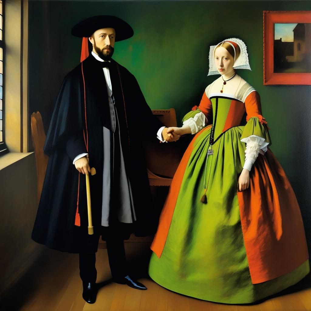 Arnolfini Portrait as Impressionist Painting