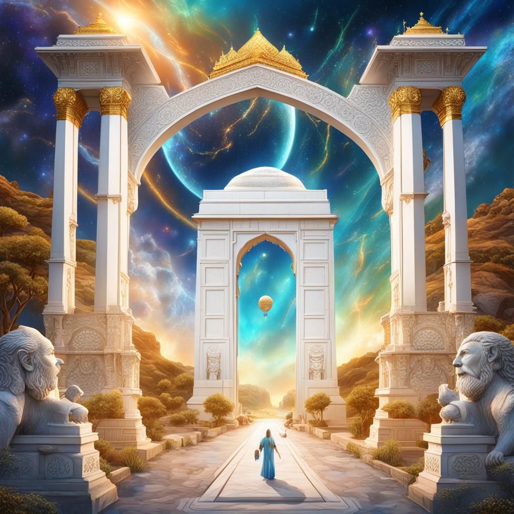 India Gate Inspired Astral Illustration in Pablo Amaringo St...