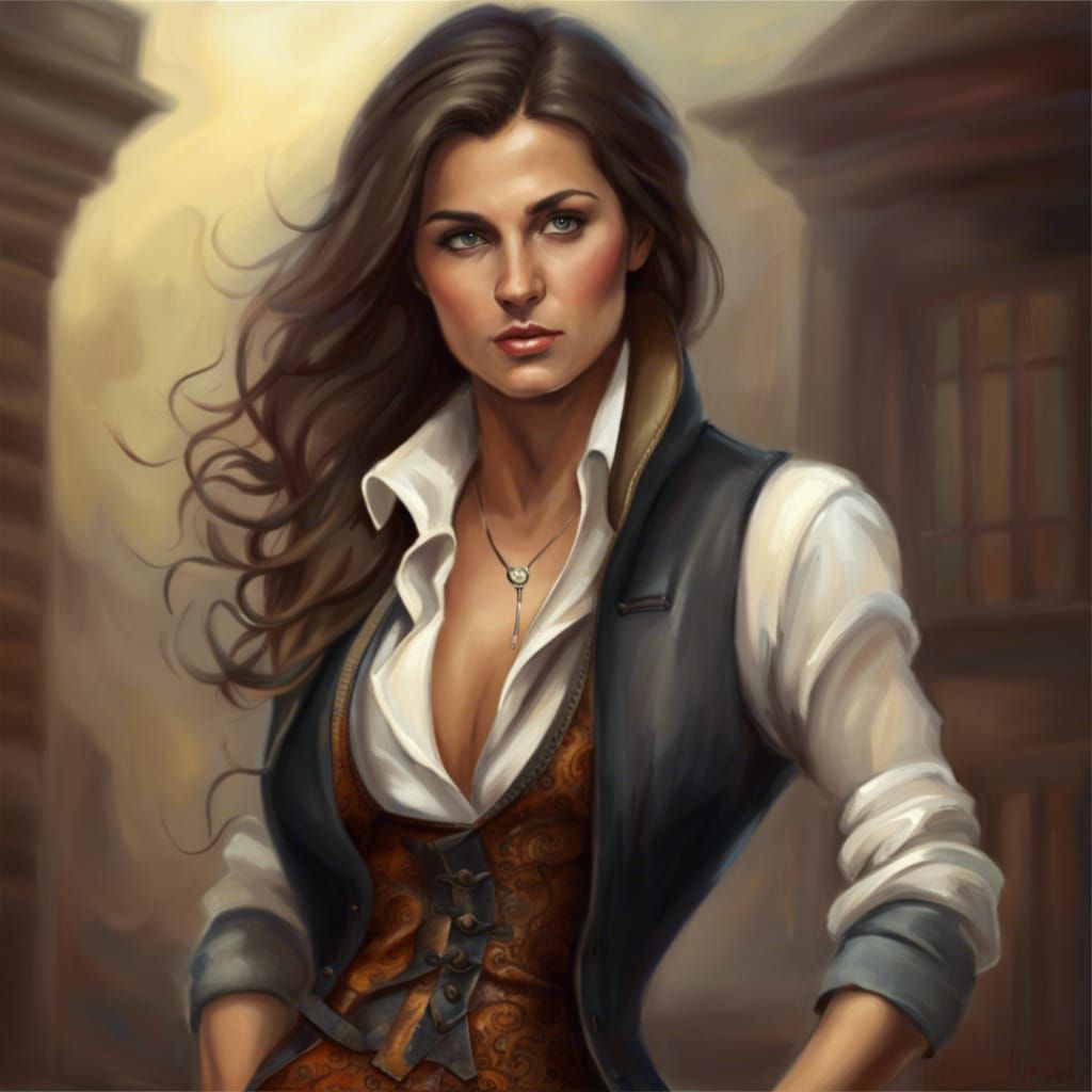 Woman in Waistcoat: A Digital Portrait
