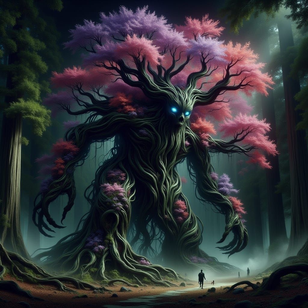 Grunge Xenomorph Tree in Black Marble