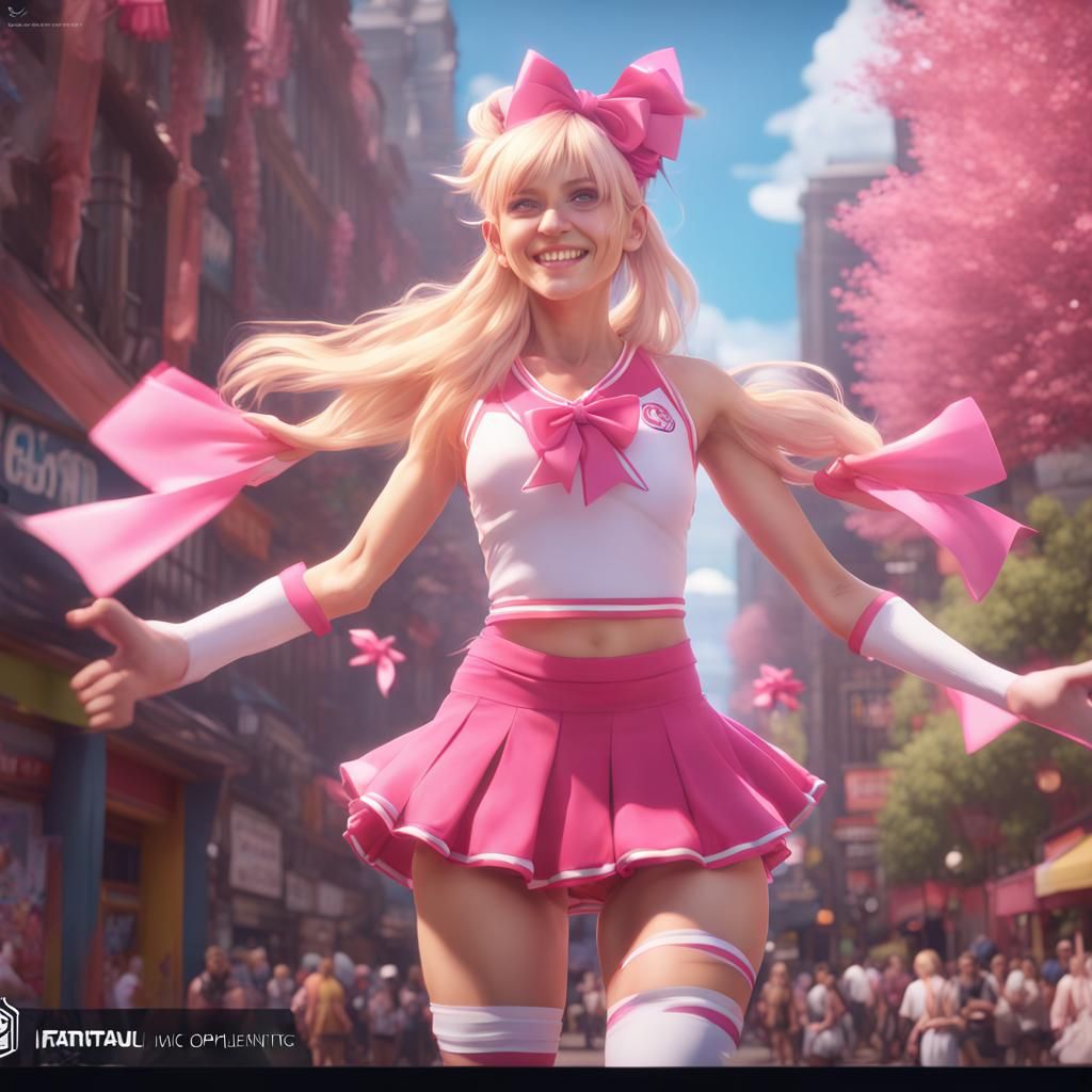 Anime Man and Cheerleader Girl: Fantasy Concept Art