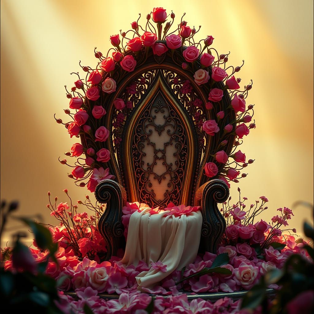 Fairytale Rose Throne in Golden Light