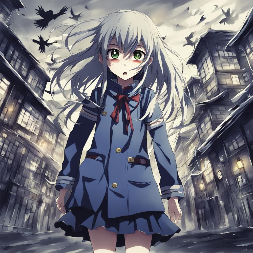 Scared Person in Anime Art Style