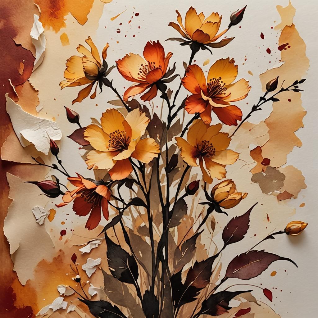 Oshibana Art: Delicate Floral Arrangement