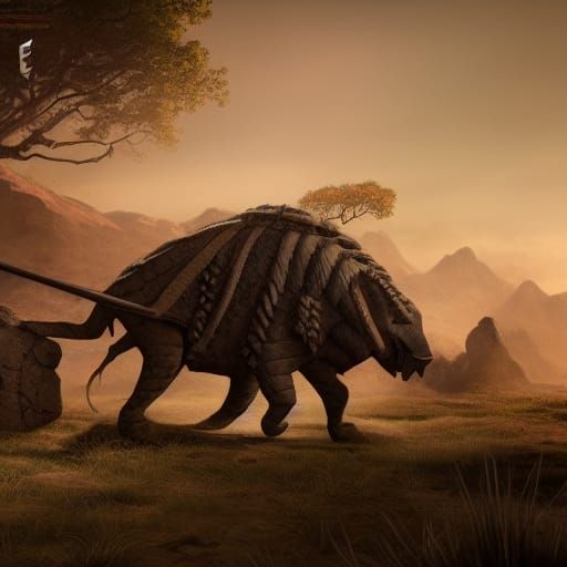 Stone Age Tonk: Detailed Matte Painting