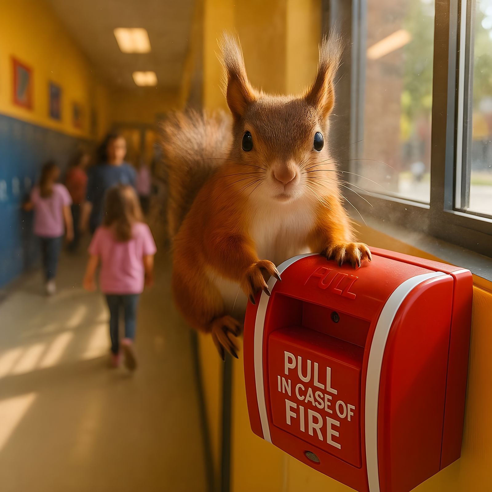 Mischievous Squirrel and the Fire Alarm