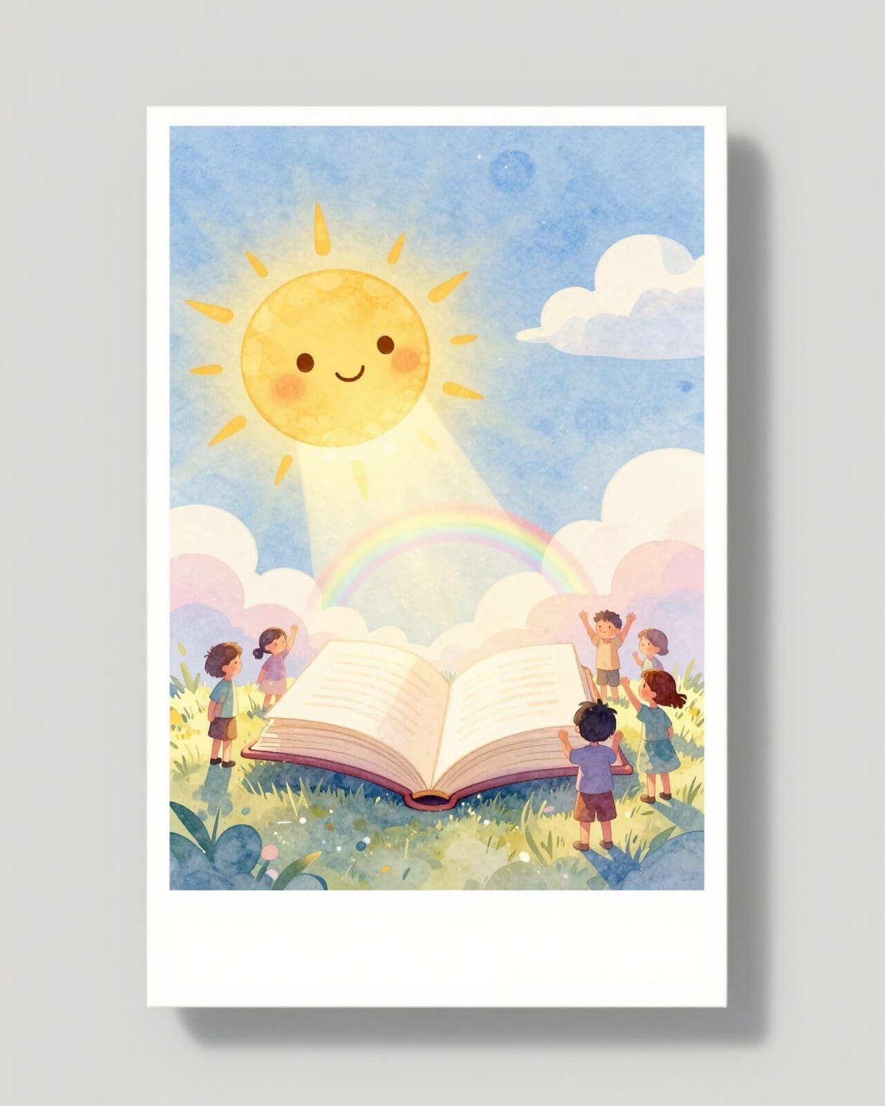 Joyful Children Celebrate Light From Open Book