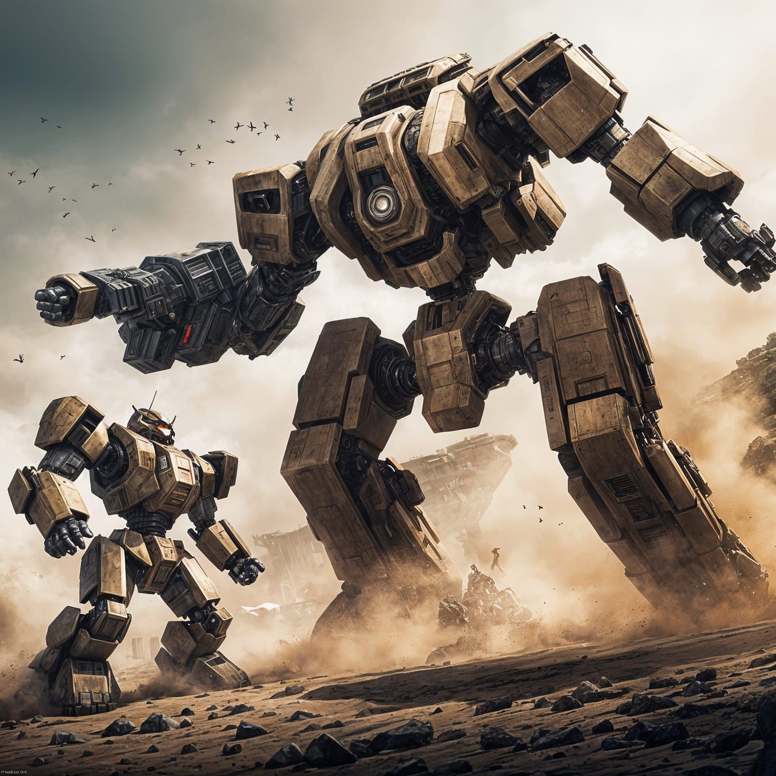 Mechs Clash in Epic Battle