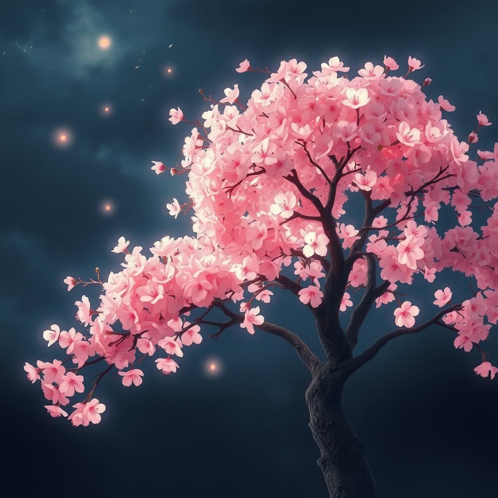 Glowing Cherry Blossom Tree Dreamscape
