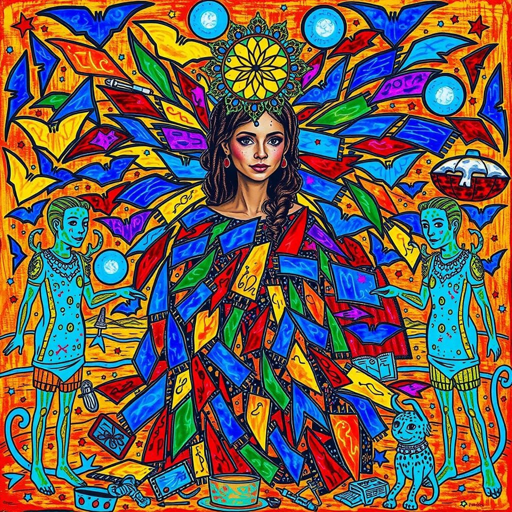 Melancholic Woman Gazing at Horizon on Moonlit Beach