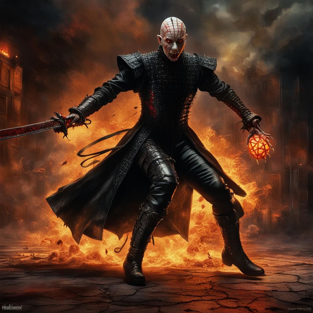 Female Pinhead in Hellraiser Battle Scene