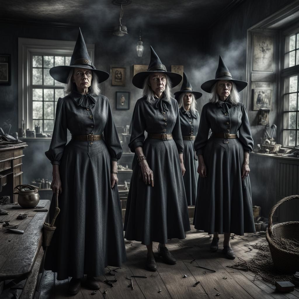 Hyperrealistic Witches on D-Day Battlefield