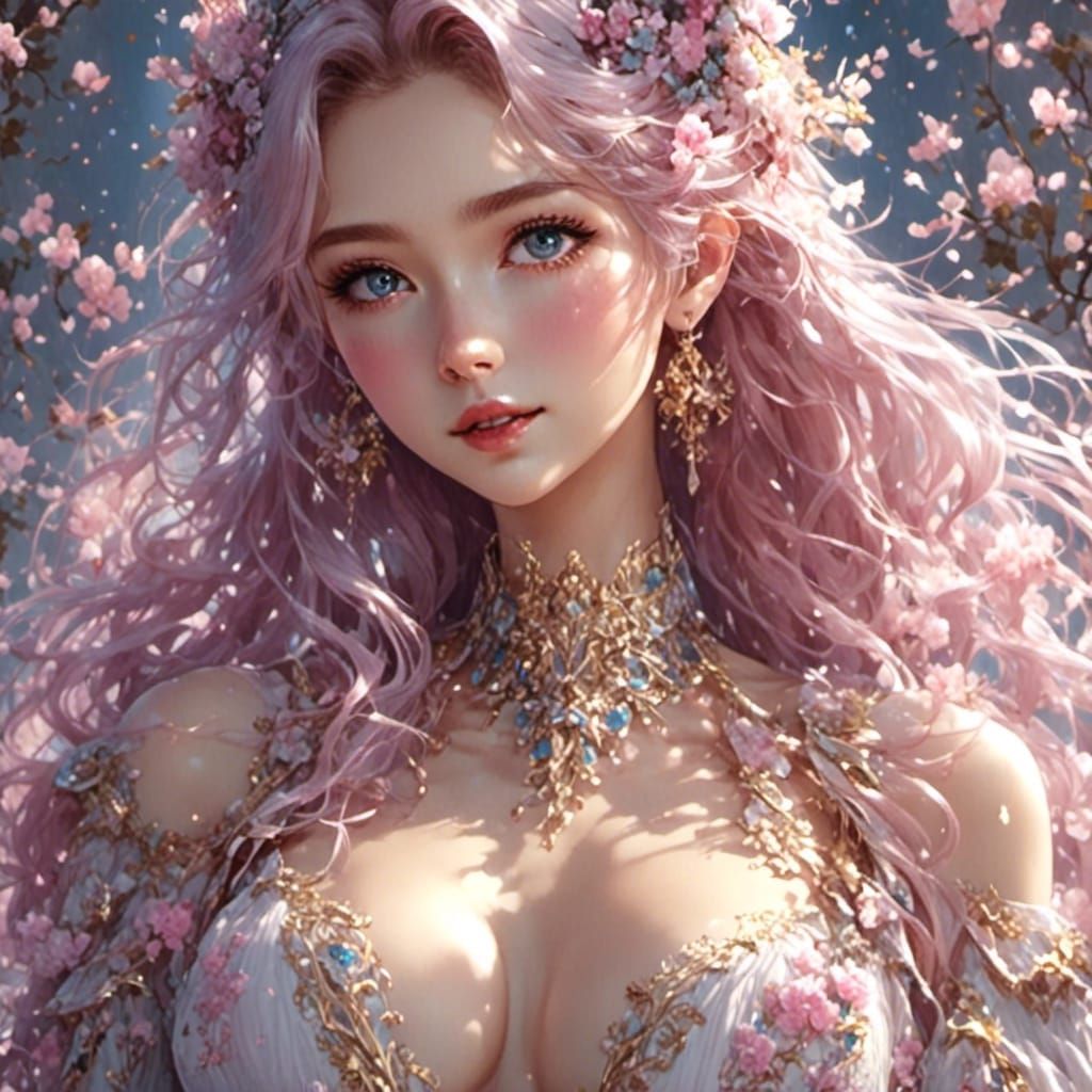 Beautiful Woman in Lingerie with Animated Style