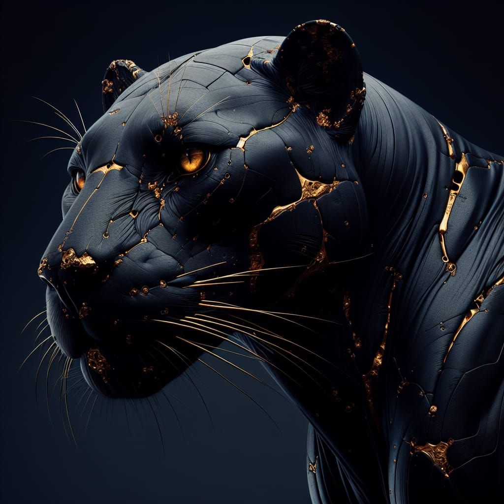 Kintsugi Black Jaguar in High Definition