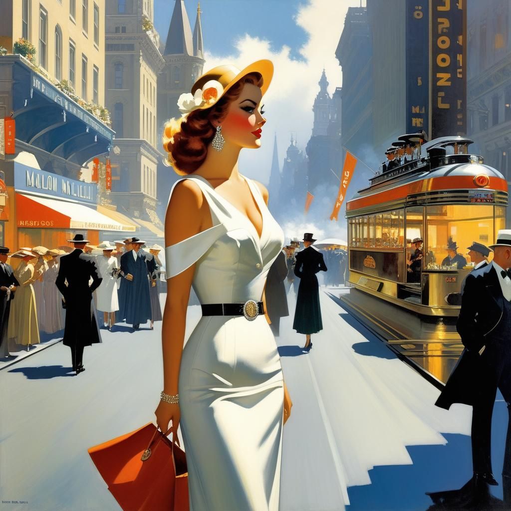 a highly detailed illustration of a beautiful young women in...