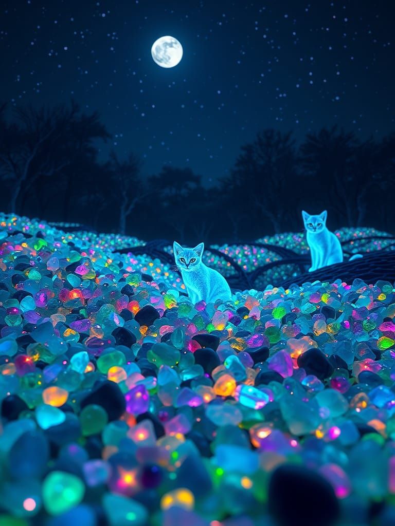 Cosmic Forest Whispers in Neon Light