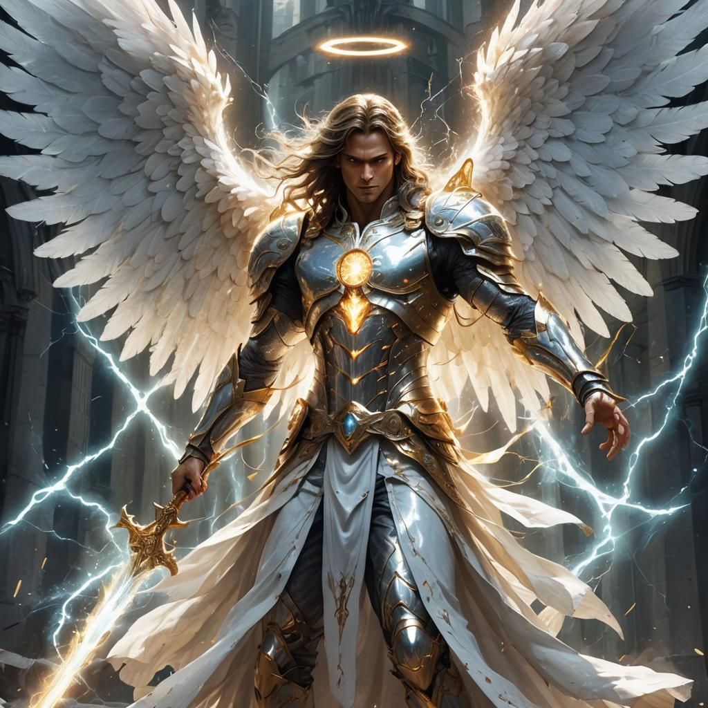 Electroluminescent Angel with Wings of Power