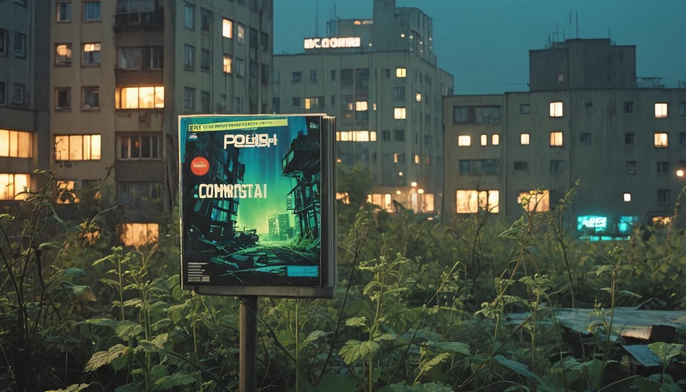 Dystopian City Street: Polish School of Comics Style